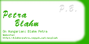 petra blahm business card